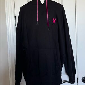 Missguided x Playboy Black Hoodie-Dress